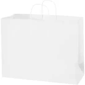 16 x 6 x 12" White Paper Shopping Bags