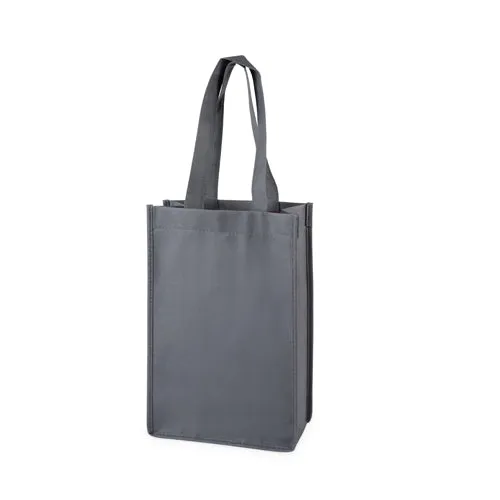 2 Bottle Non Woven Tote in Grey by True