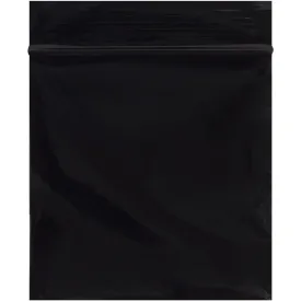 3 x 3" - 2 Mil Black Reclosable Poly Bags