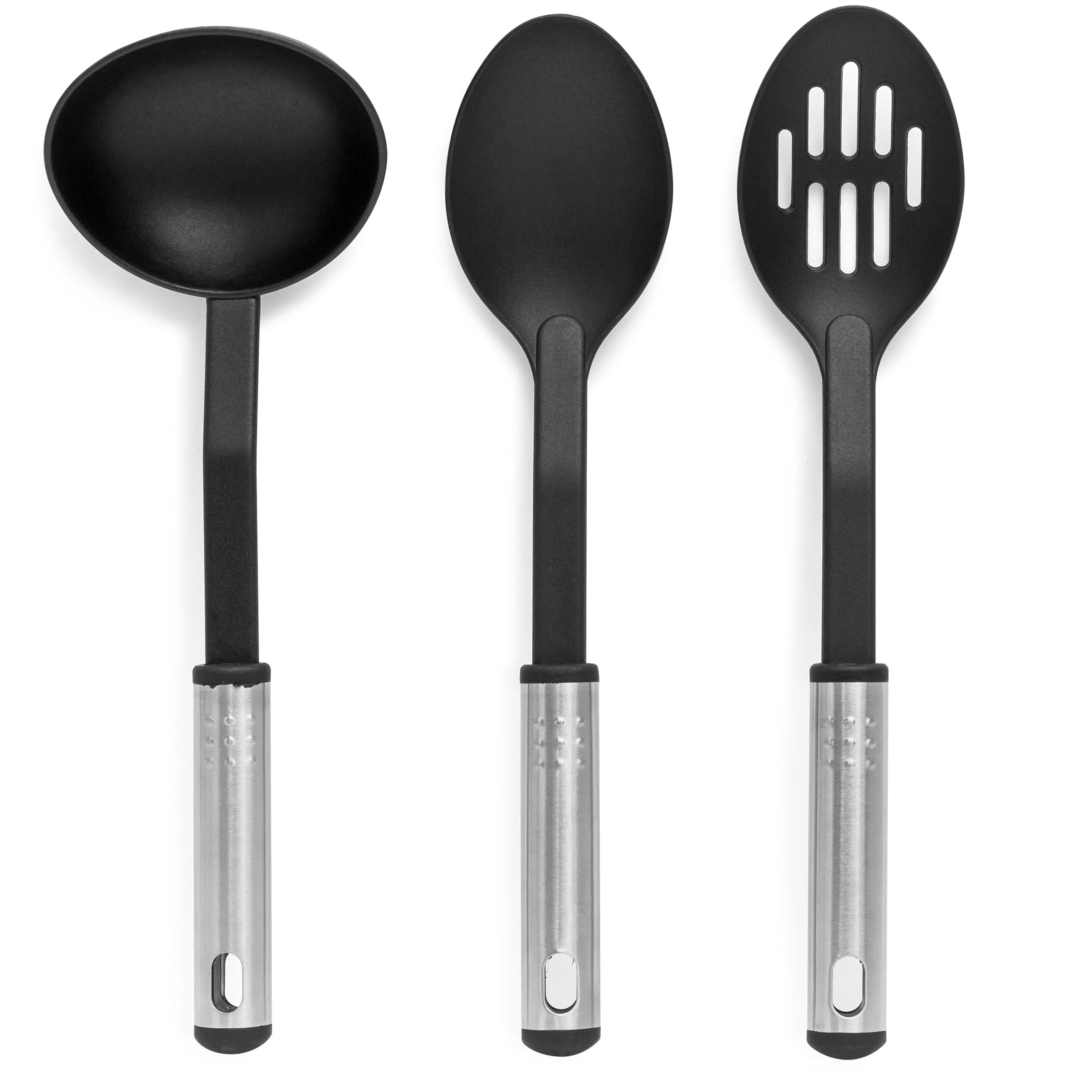 39-Piece Stainless Steel and Nylon Cooking Utensil Set - Black/Silver