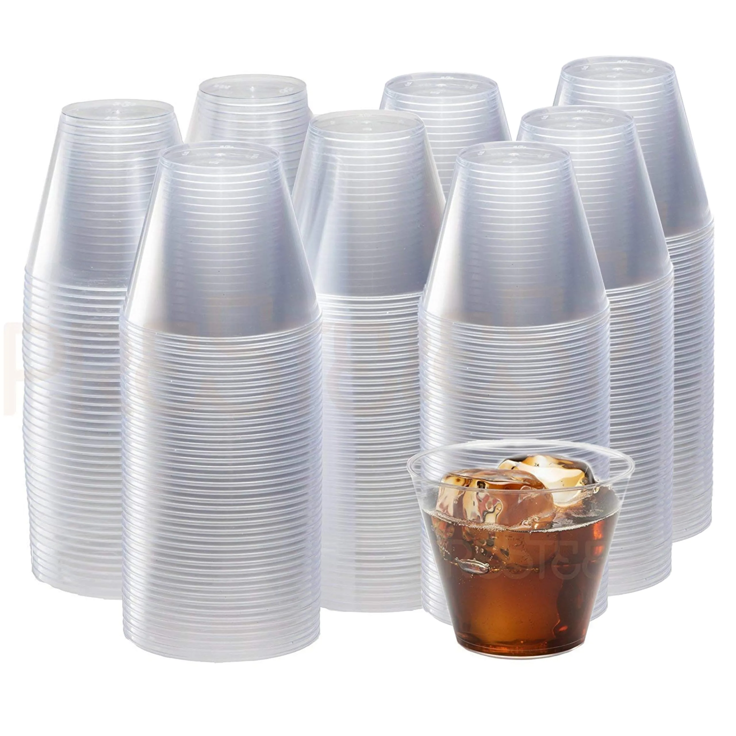 400 Ct, 9 Oz Clear Plastic Cups - 9 Ounce Hard Disposable Cups - Plastic Wine