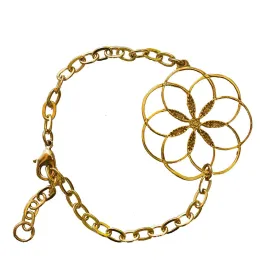 7 Rings of Peace Gold-dipped Link Bracelet (Wholesale)