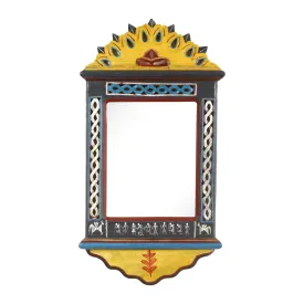 AAKRITI ART CREATIONS Handcrafted Jharokha Mirror Large (22x12)