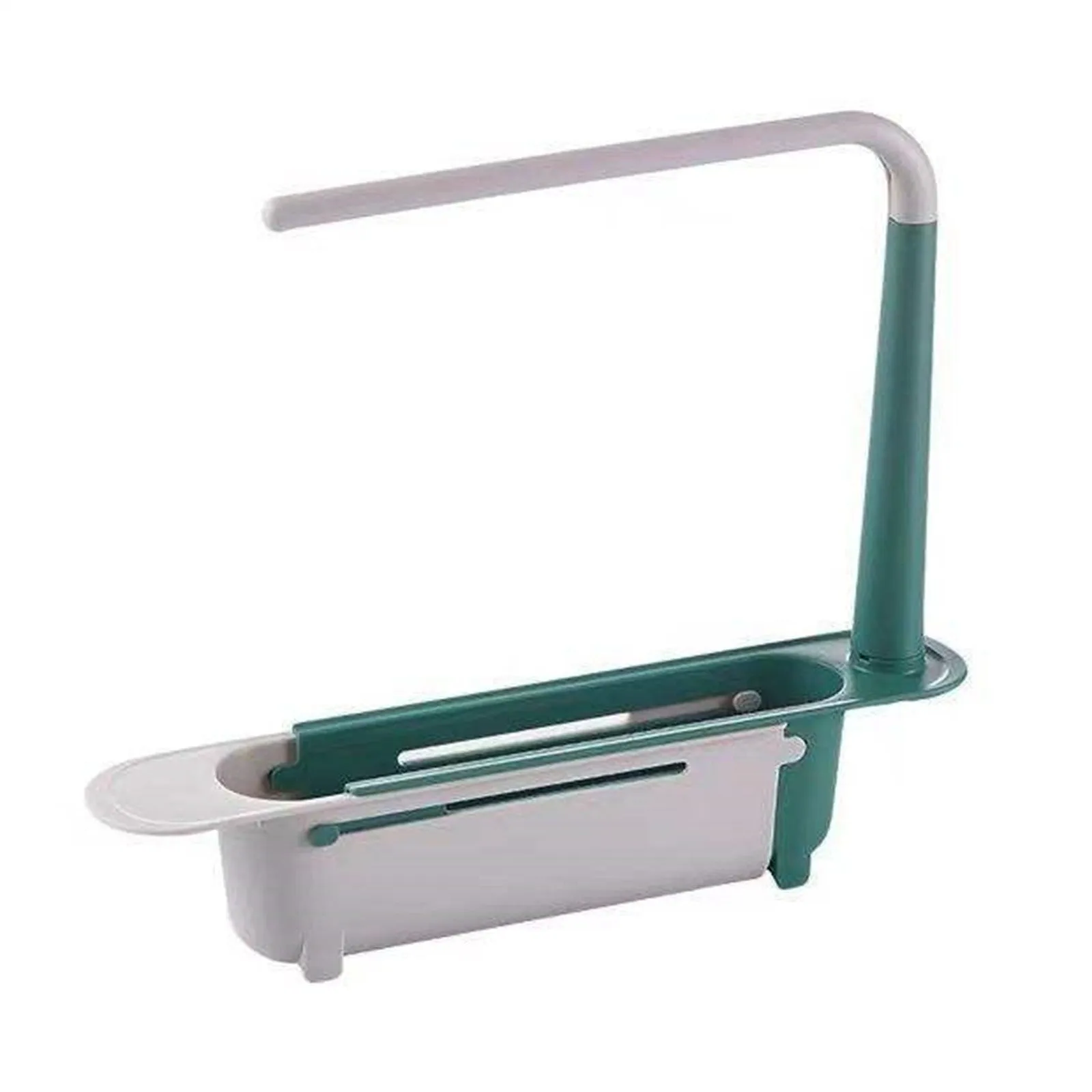 Adjustable Sink Storage Rack Expandable Basket Organizer Green