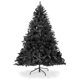 Black Artificial Christmas Tree w/ Easy Assembly, Foldable Metal Stand