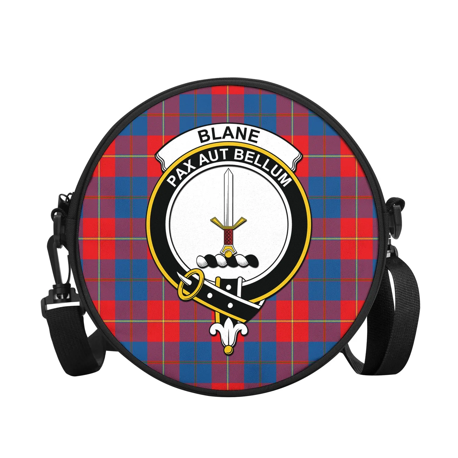 Blane Tartan Round Satchel Bags with Family Crest