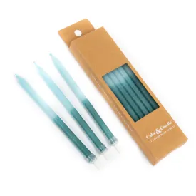 Block Colour Birthday Candles - Blue   Teal - Pack of 12