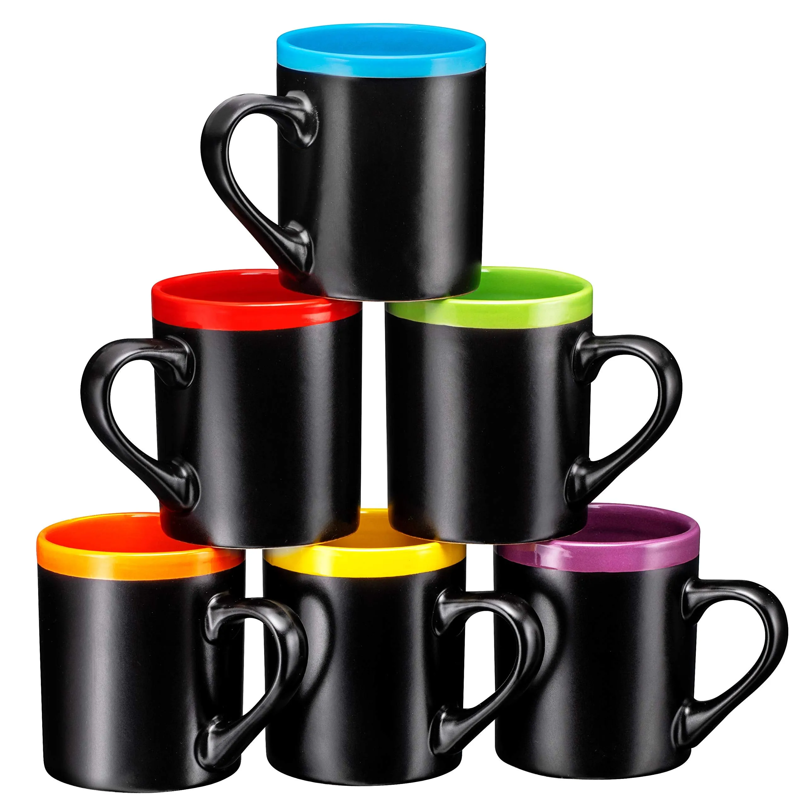 Ceramic Coffee Mugs 12oz Cups Tea Mugs Set of 6 (Gradient Purple