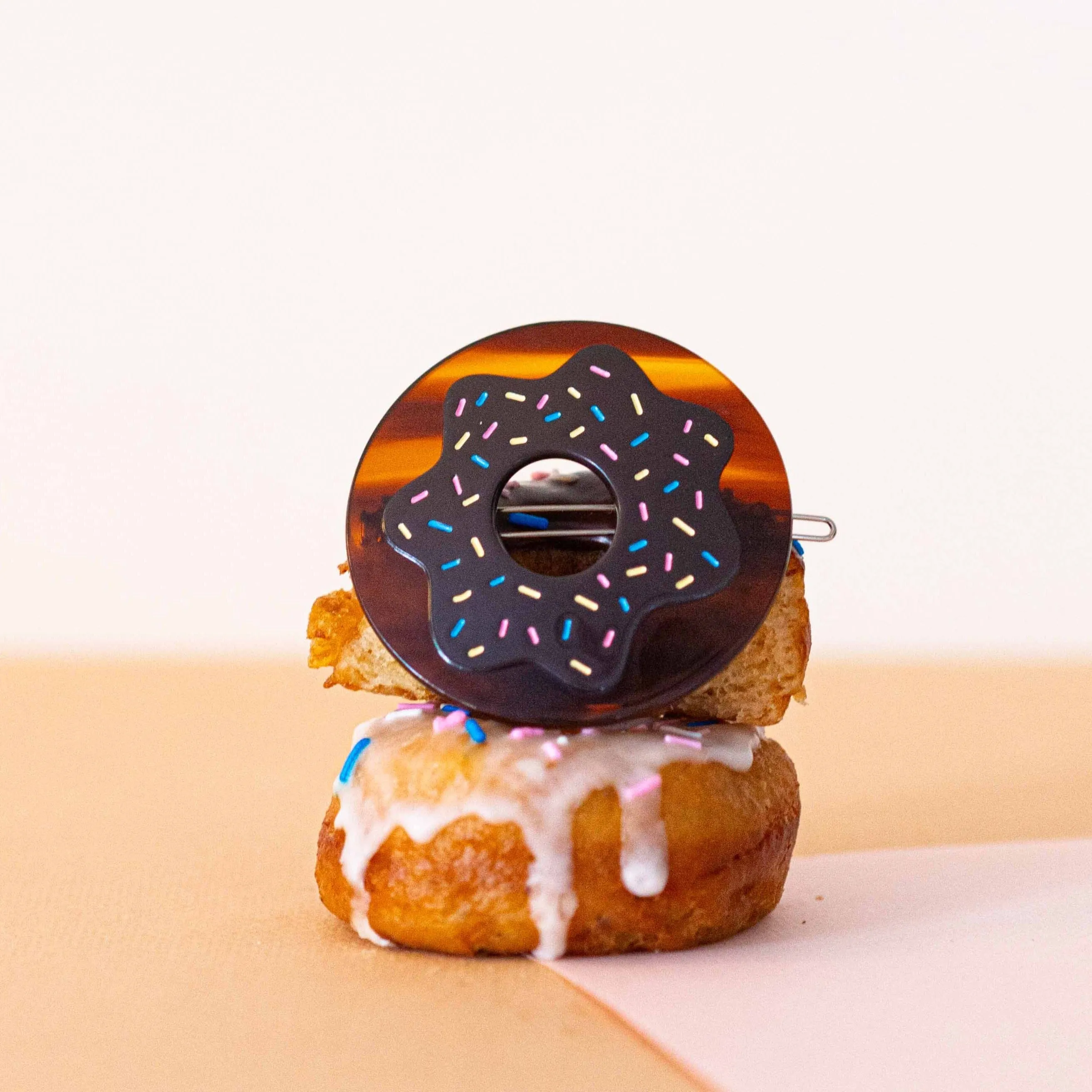 Chocolate Sprinkle Donut Clasp Clip