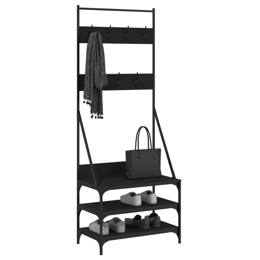 Clothes Rack with Shoe Storage Black 70x40x184 cm