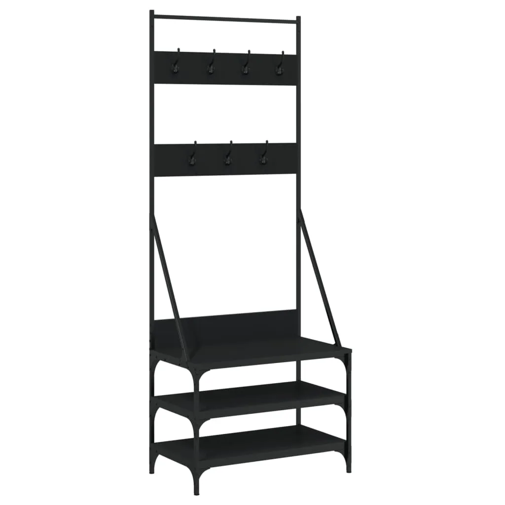 Clothes Rack with Shoe Storage Black 70x40x184 cm