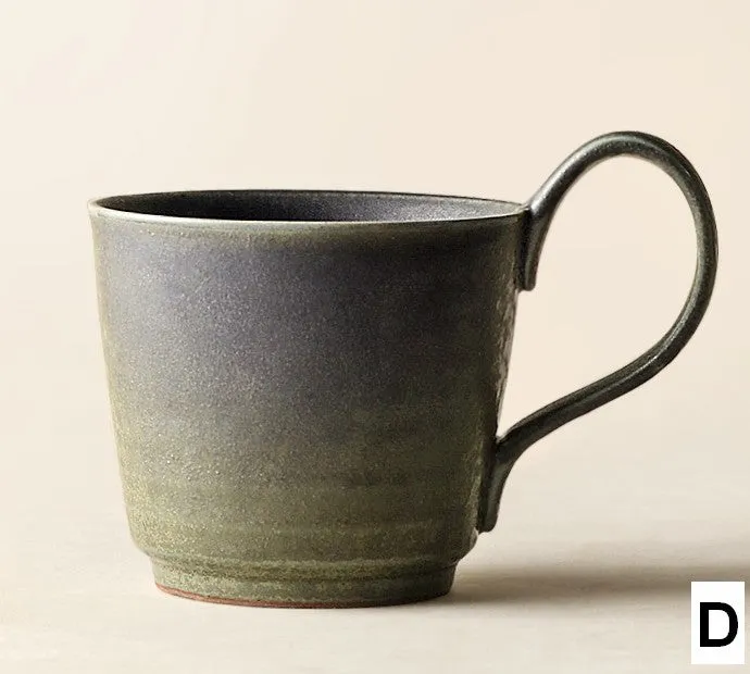 Creative Brown Green Blue Ceramic Coffee Mugs, Large Modern Handmade Pottery Coffee Cup, Large Unique Tea Cup, Large Capacity Coffee Cups