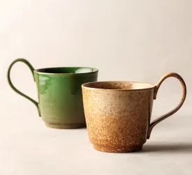 Creative Brown Green Blue Ceramic Coffee Mugs, Large Modern Handmade Pottery Coffee Cup, Large Unique Tea Cup, Large Capacity Coffee Cups