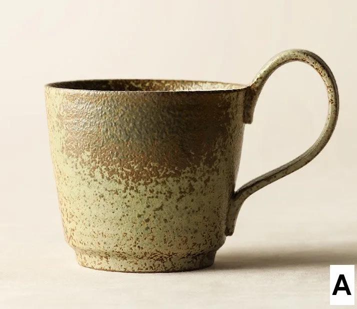 Creative Brown Green Blue Ceramic Coffee Mugs, Large Modern Handmade Pottery Coffee Cup, Large Unique Tea Cup, Large Capacity Coffee Cups