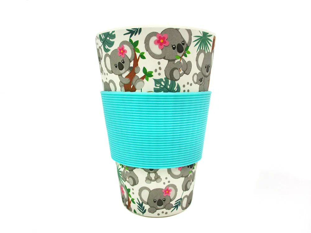 Eco-Friendly Reusable Plant Fiber Travel Mug with Koala Design