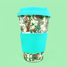 Eco-Friendly Reusable Plant Fiber Travel Mug with Koala Design