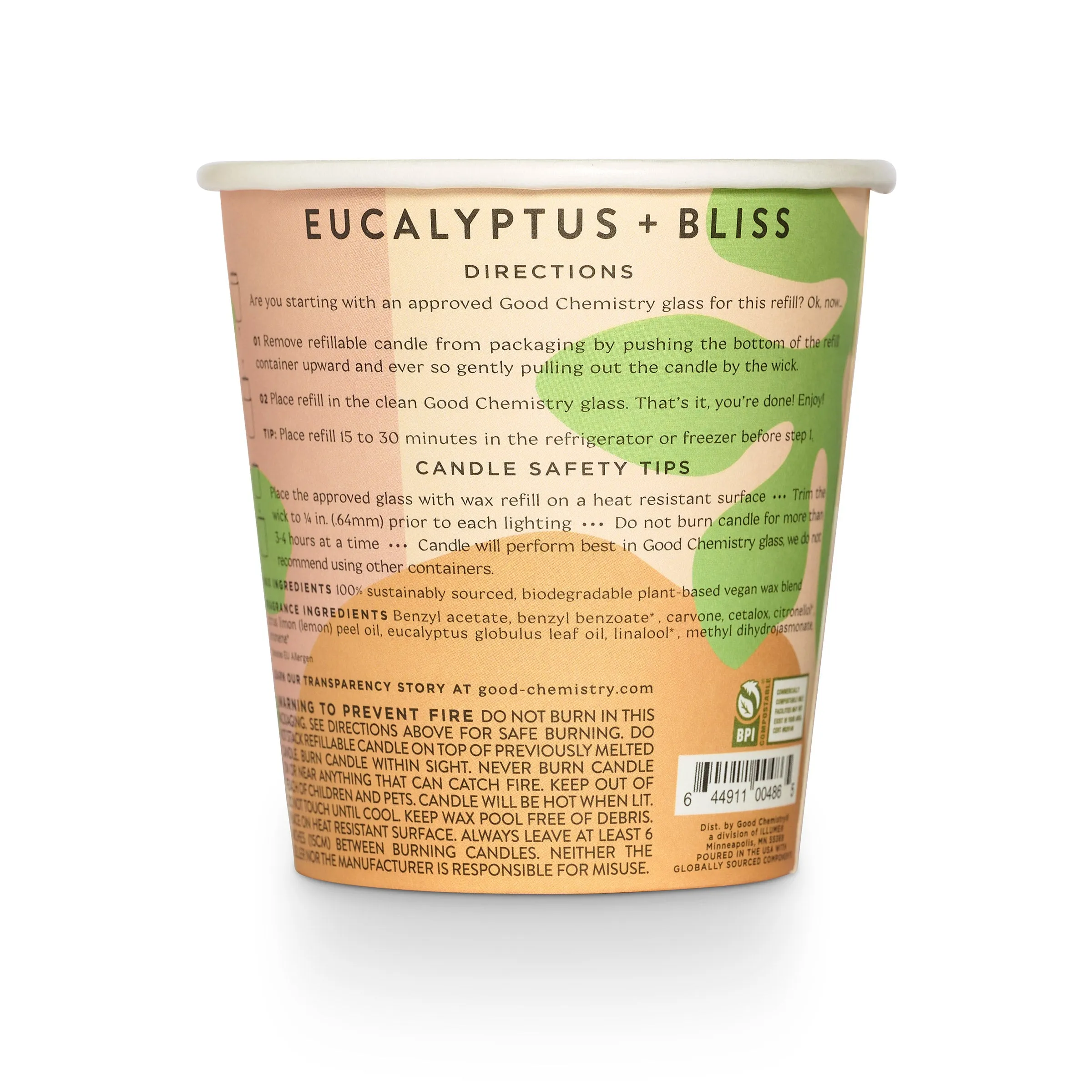 Eucalyptus   Bliss Biodegradable Candle Refill