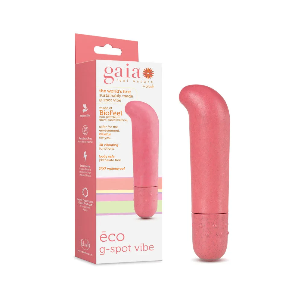 Gaia By Blush® | Eco G Spot Vibe: Plant-Based 4" Curved Waterproof Vibrator in Coral - Made from Sustainable BioFeel™