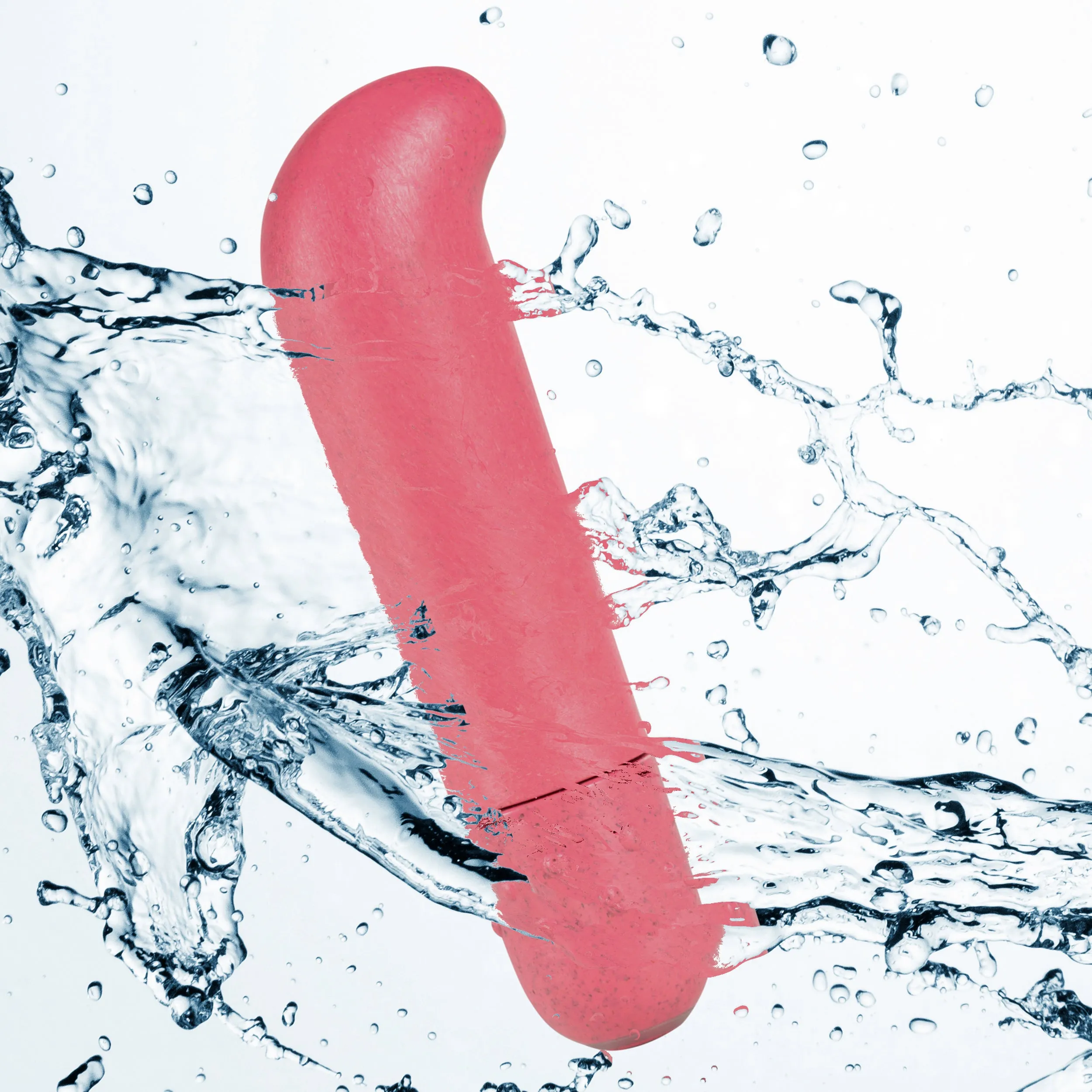 Gaia By Blush® | Eco G Spot Vibe: Plant-Based 4" Curved Waterproof Vibrator in Coral - Made from Sustainable BioFeel™