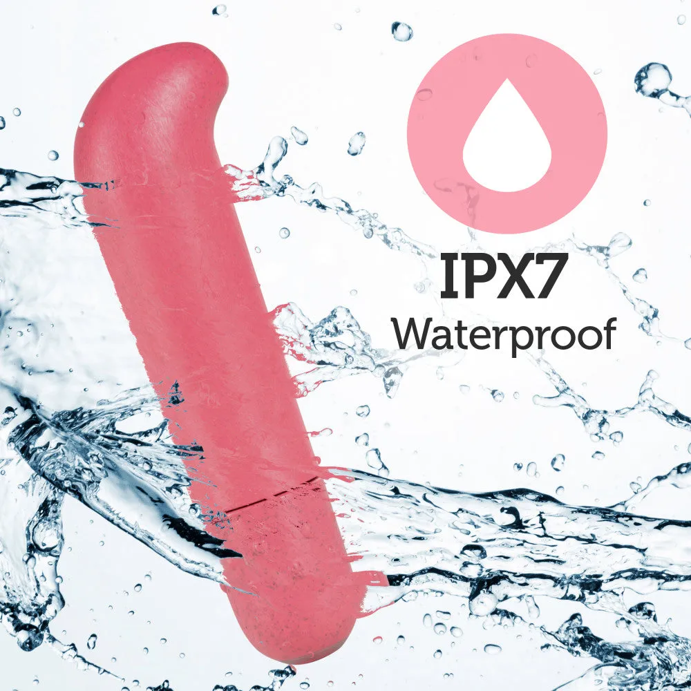 Gaia By Blush® | Eco G Spot Vibe: Plant-Based 4" Curved Waterproof Vibrator in Coral - Made from Sustainable BioFeel™