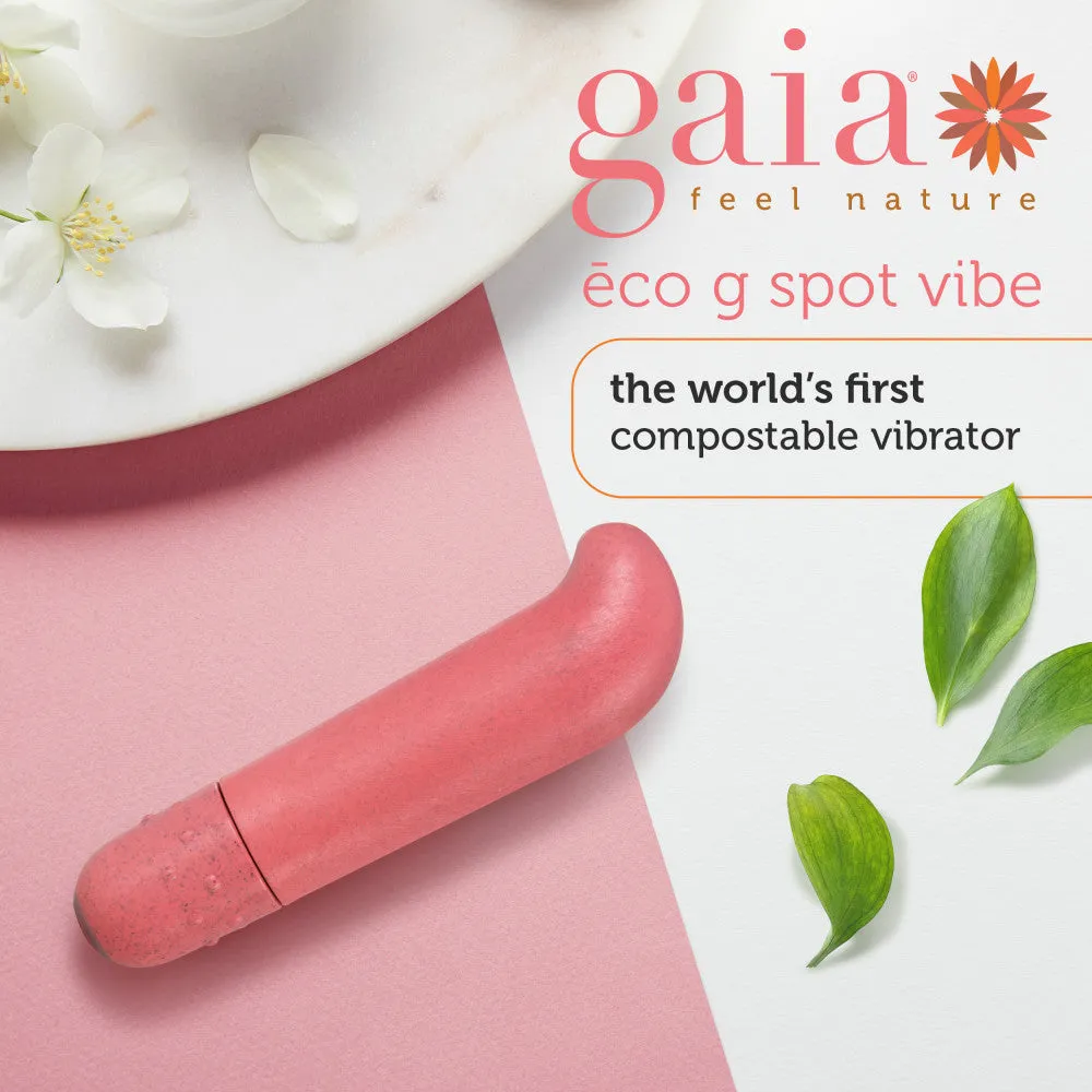 Gaia By Blush® | Eco G Spot Vibe: Plant-Based 4" Curved Waterproof Vibrator in Coral - Made from Sustainable BioFeel™