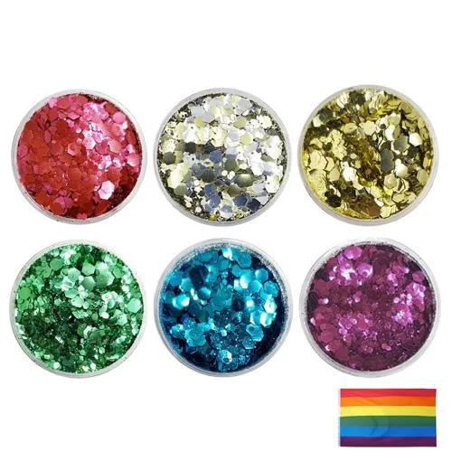 Gay Pride Rainbow - Biodegradable Festival Mixes Glitter Set