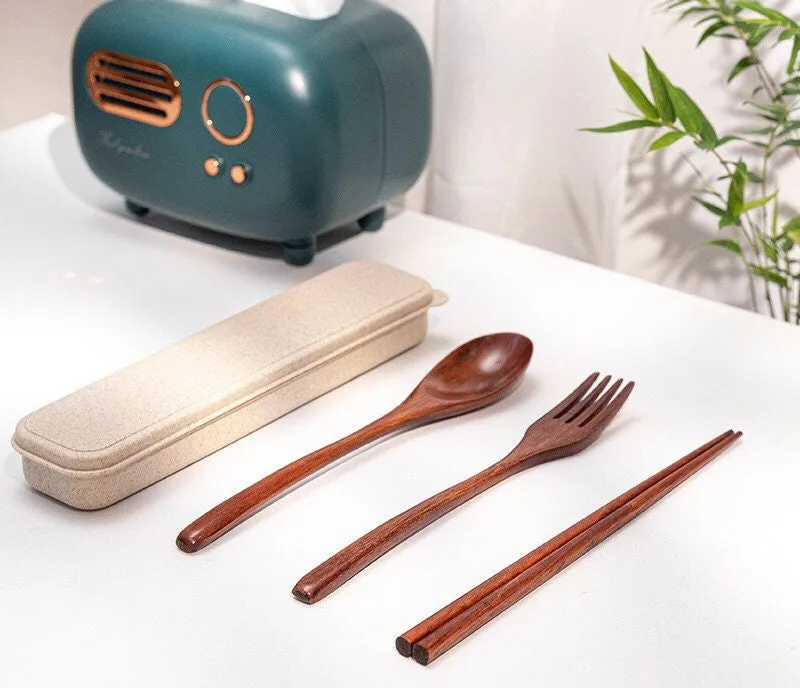 Gohobi Wooden Cutlery Travel Box Set