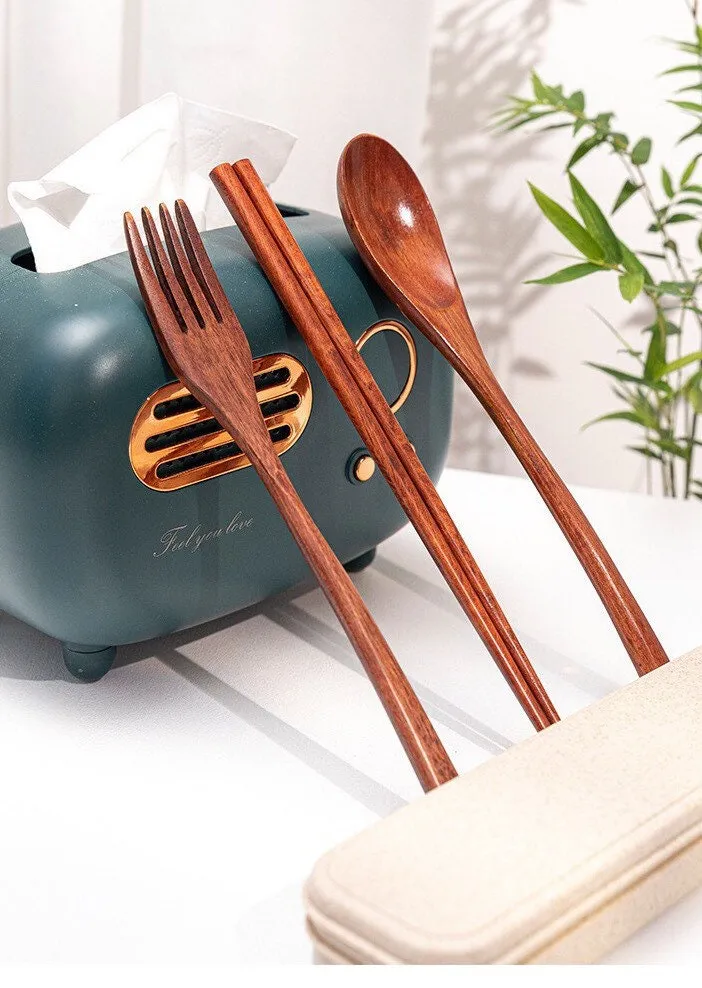 Gohobi Wooden Cutlery Travel Box Set