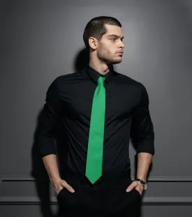 Green Satin tie | high-quality necktie