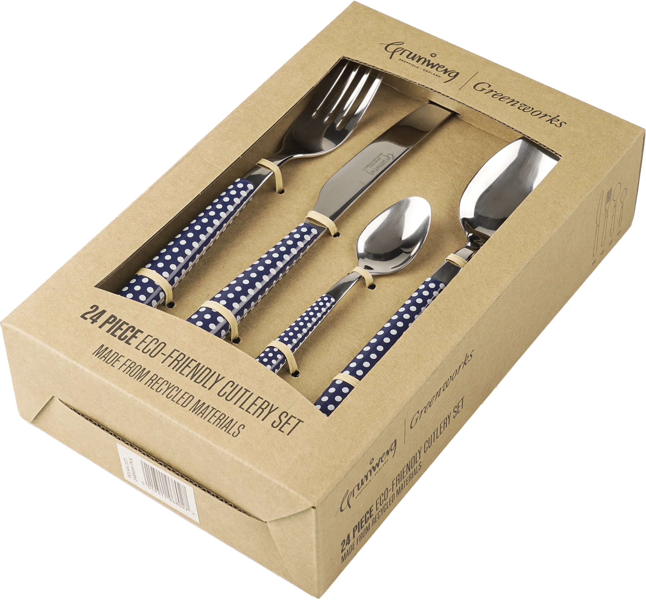 Greenworks 24 Piece Cutlery Set Polka