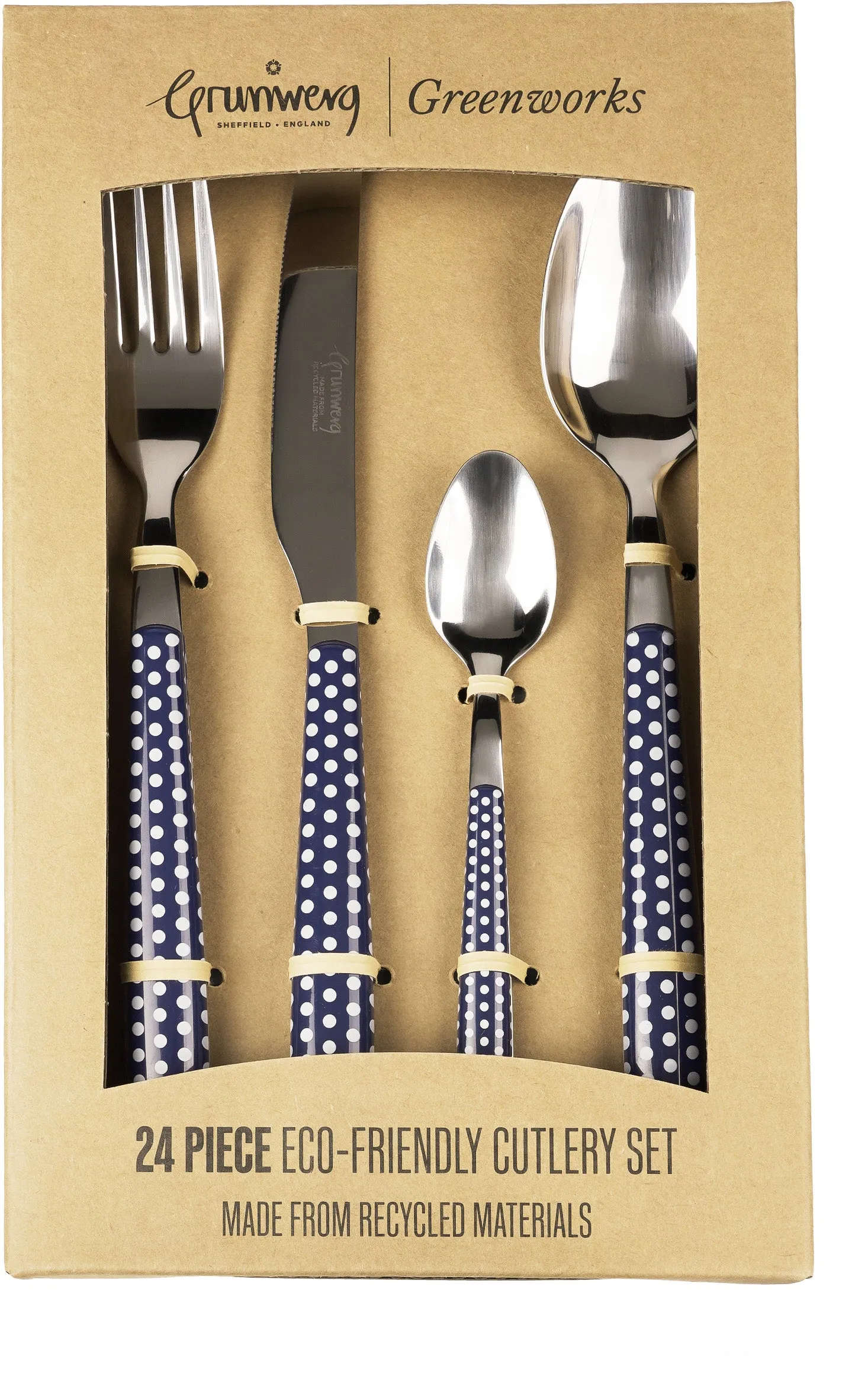 Greenworks 24 Piece Cutlery Set Polka