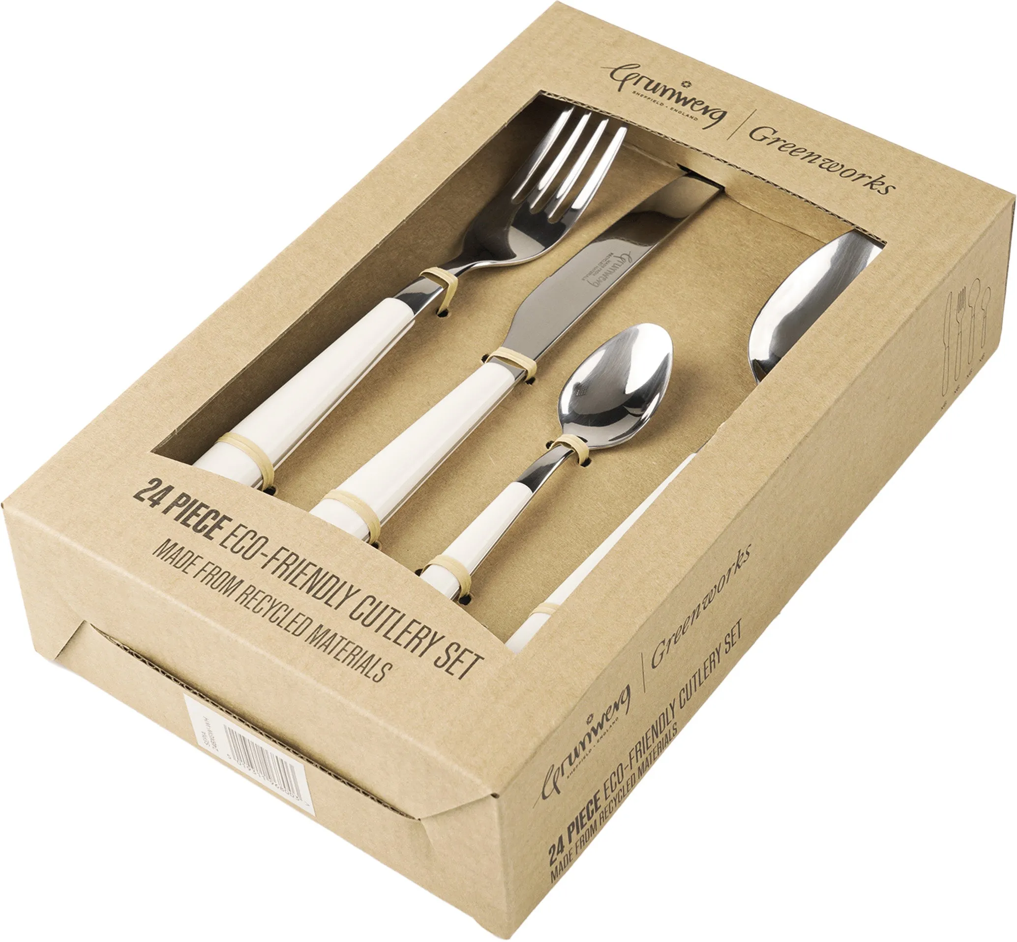 Greenworks 24 Piece Cutlery Set Sepia White