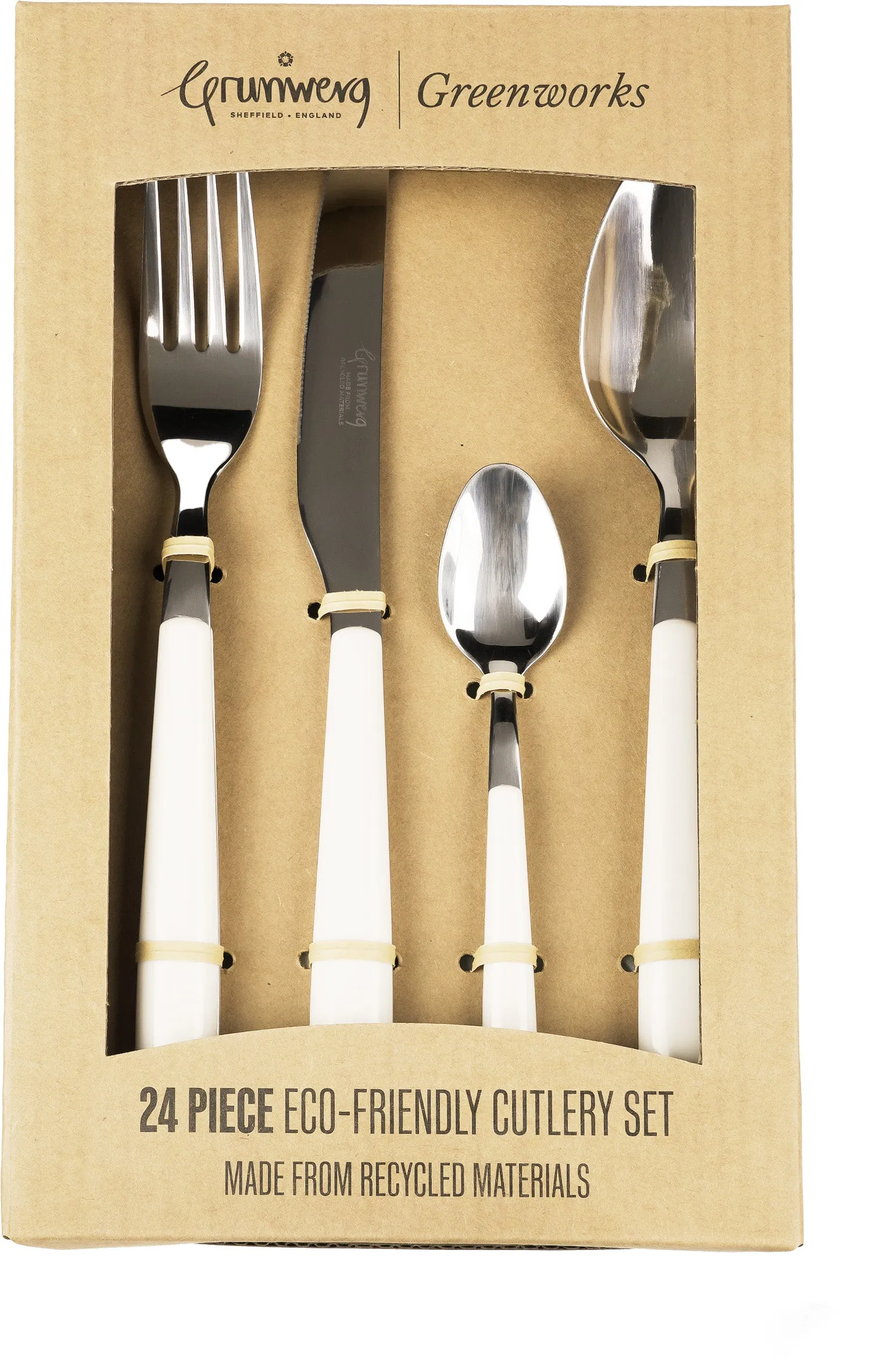 Greenworks 24 Piece Cutlery Set Sepia White