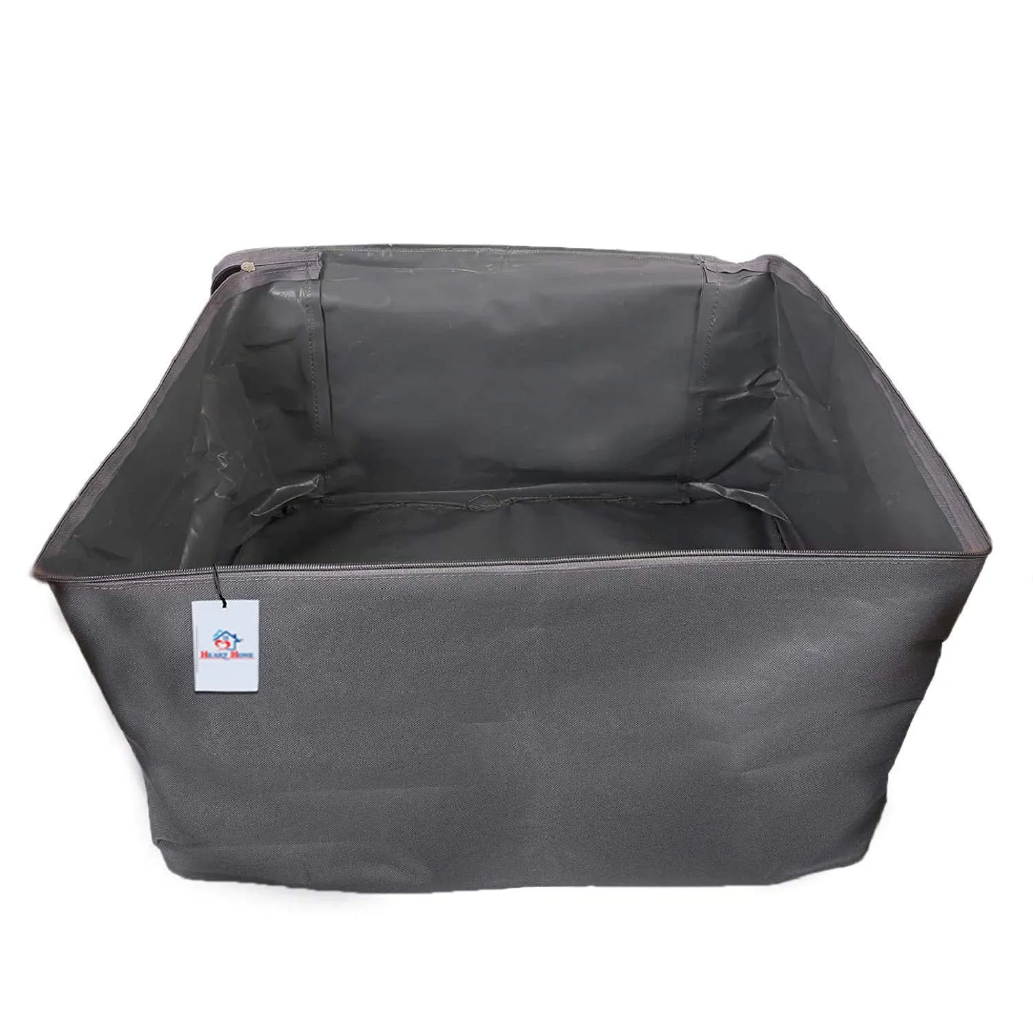 Heart Home Small Size Lightweight Foldable Rexine Jumbo Underbed Storage Bag With Zipper And Handle (Grey) (F_26_HEARTH016798)