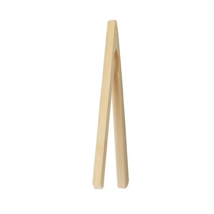 HIC Kitchen Toast Tongs, Bamboo - 6.5in