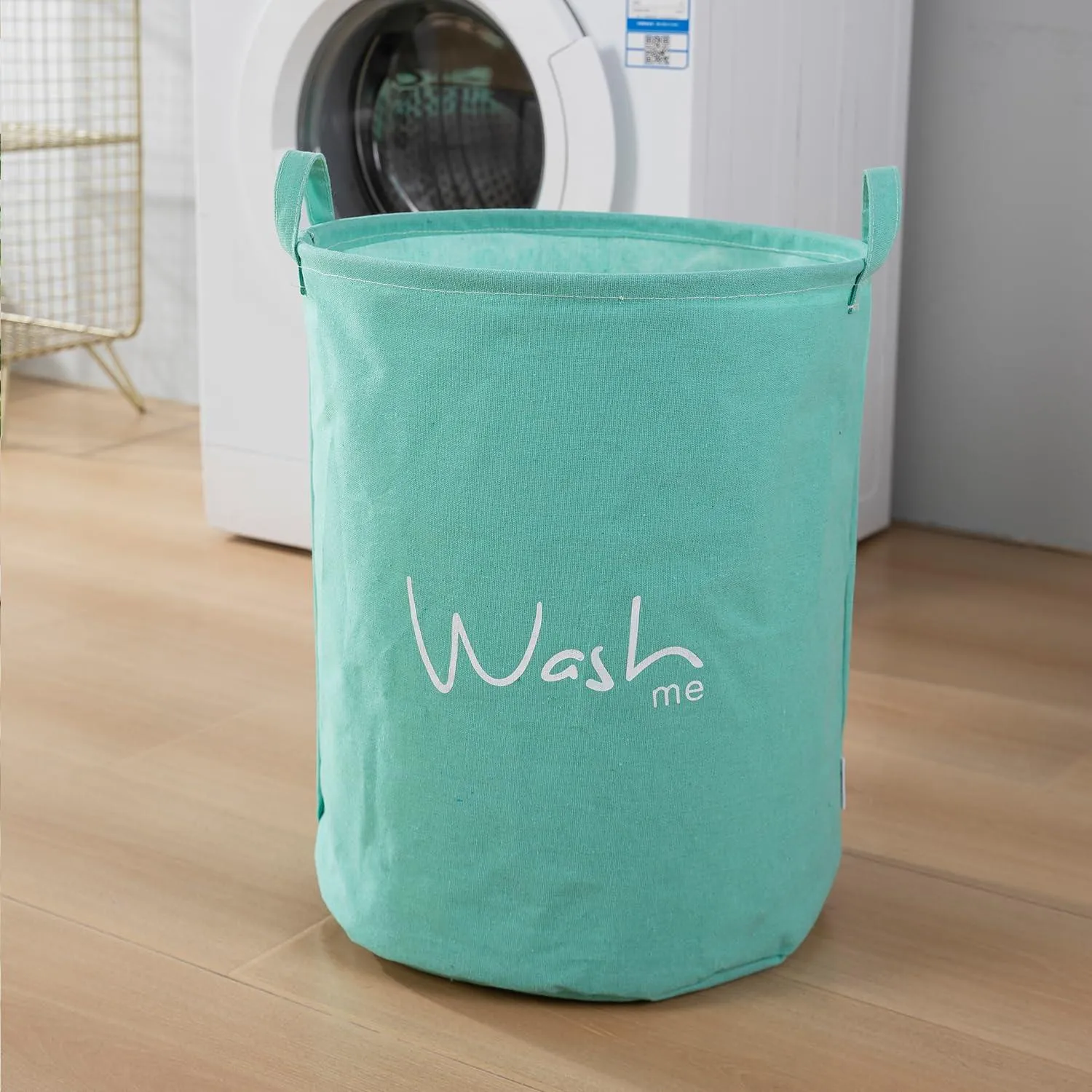 HOKIPO Folding Laundry Storage Basket - Large 46 Ltr, Green