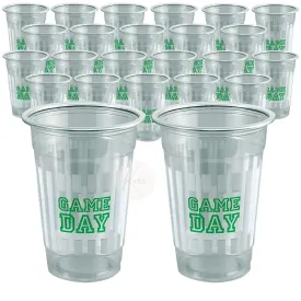 Kicko Game Day Print Plastic Cups - 24 Pack - 12 Oz. - Disposable Drinking Goblets