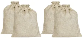 Kuber Industries Jute Small Size Gift Bags with Drawstring for Gifts Jewelry and Storage-Pack of 4 (Gold)