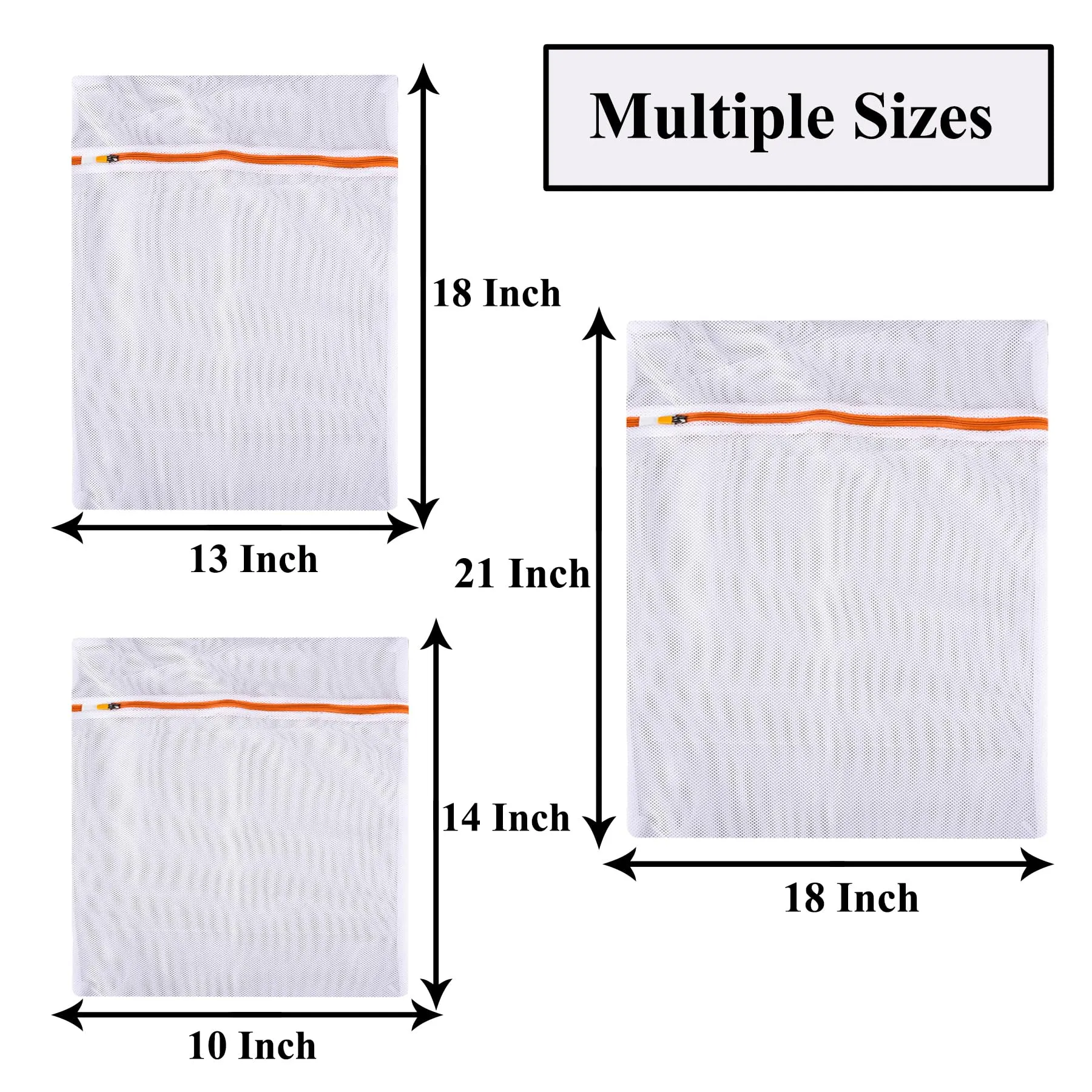 Kuber Industries Laundry Washing Bags | Reusable Mesh Laundry Bags | Washing Bags for Blouse-Bra-Panty-Hosiery-Lingerie-Jeans | Laundry Storage Bag | Clothes Bags | 12 Piece Set | White