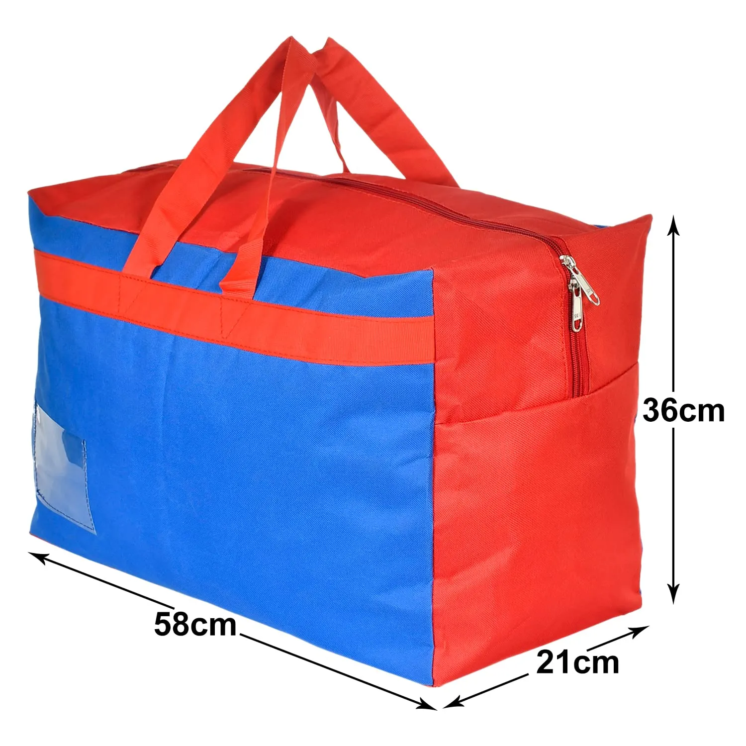 Kuber Industries Rexine Foldable Travel Duffle Bag, Storage Bag, Wardrobe Organizer for Traveling (Blue) 54KM4218