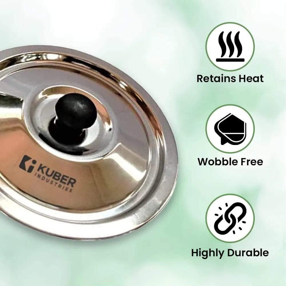 Kuber Industries (Set of 25) Universal Stainless Steel Lids for Utensils with Knob/Handle for Good Grip | Dhakkan Set for Kadai | Pan | Tawa | Pots | Easy to Hold Kitchen Utensils Cover (All Sizes)