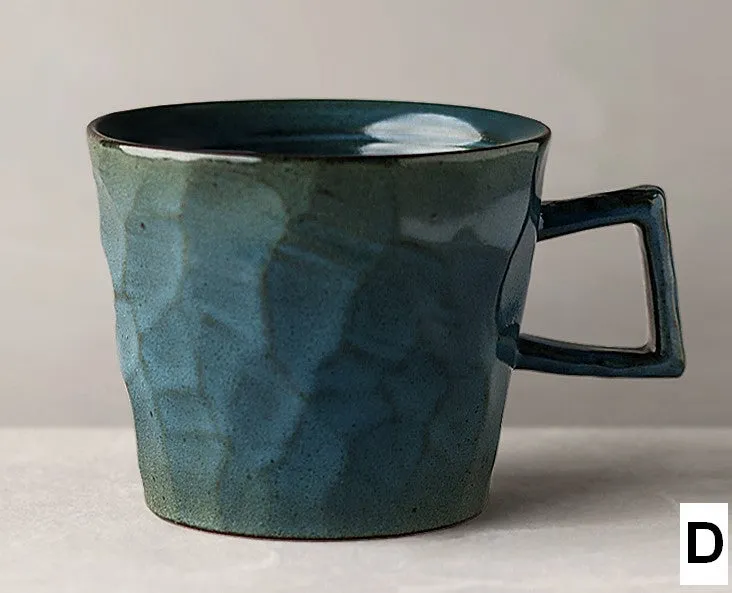 Large Capacity Coffee Cups, Modern Handmade Pottery Coffee Cup, Large Unique Tea Cup, Creative Brown White Black Blue Ceramic Coffee Mugs