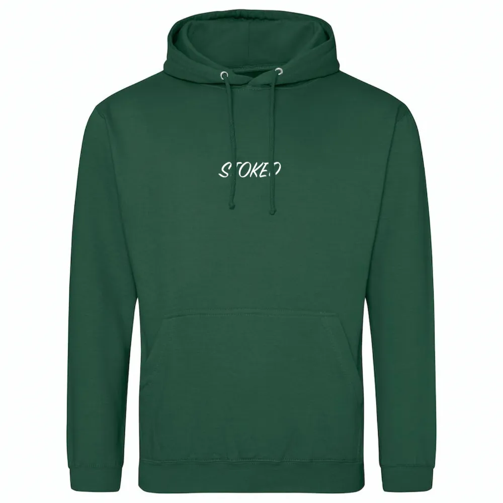 Lightweight Script Hoodie Bottle Green