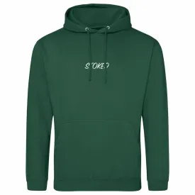 Lightweight Script Hoodie Bottle Green