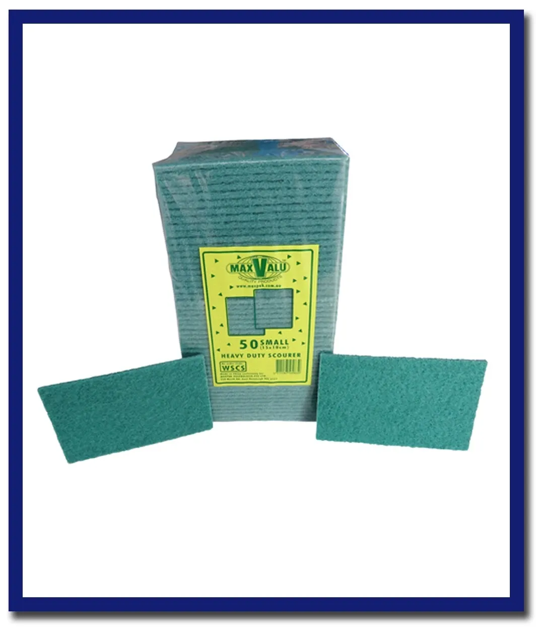 MaxValu 15 X 10Cm Green Scourer - (5 Packs X 50 Pads) Per Box