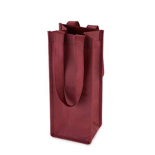 Non Woven Bottle Tote In Burgundy by True