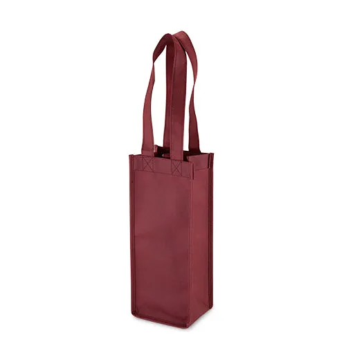 Non Woven Bottle Tote In Burgundy by True