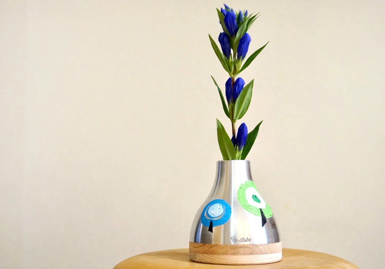 Re-Shibo Aluminium and Wood Vase by Sano Design