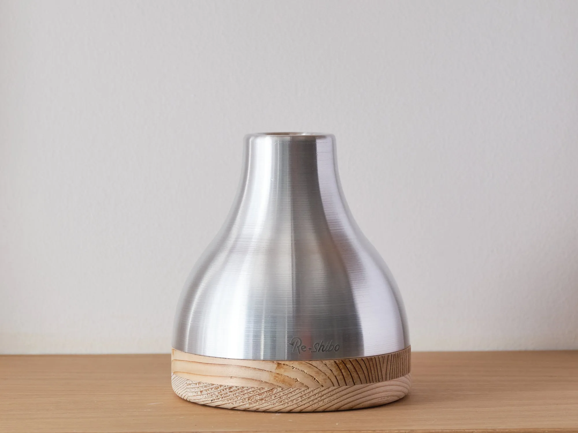 Re-Shibo Aluminium and Wood Vase by Sano Design