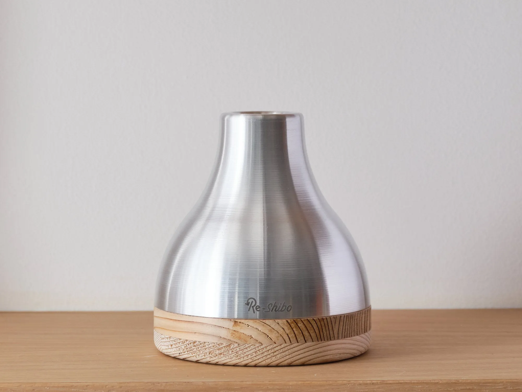 Re-Shibo Aluminium and Wood Vase by Sano Design